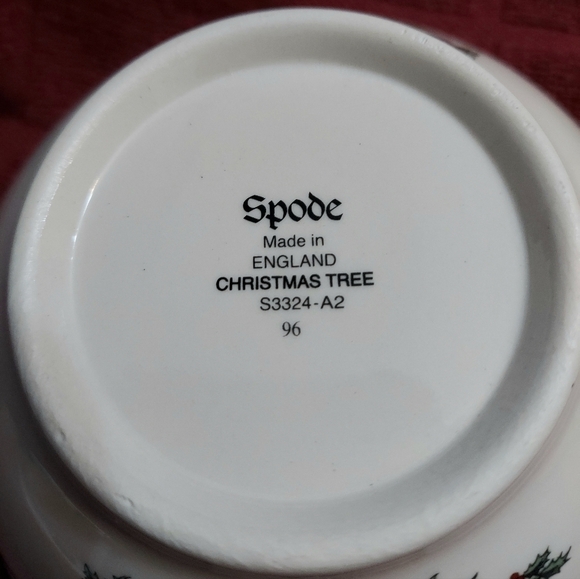 Spode England Christmas Tree Nut Bowl S3324 Holly Green Rim Santa 5.5" X 2.5" - Picture 11 of 13